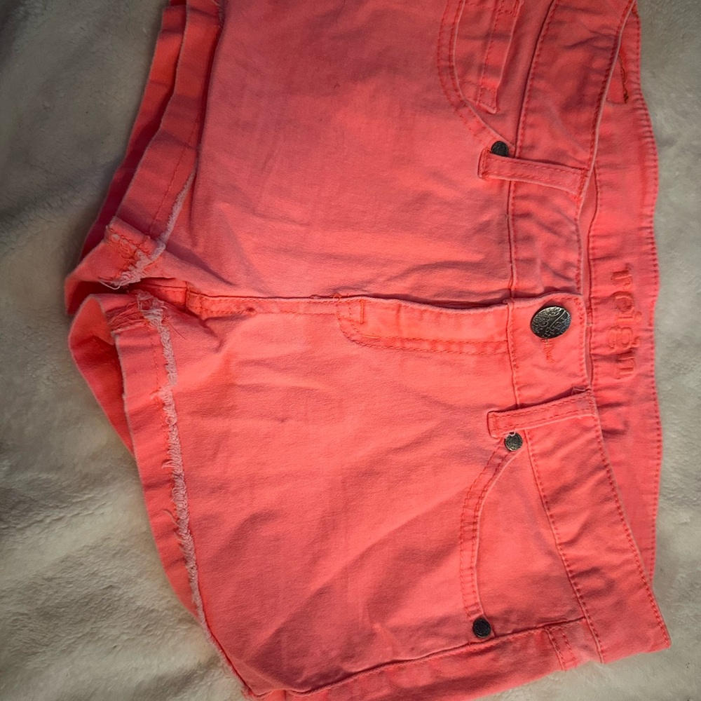 Reign Vibrant Coral Jean Shorts